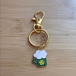 Gold and Green Mug Keychain
